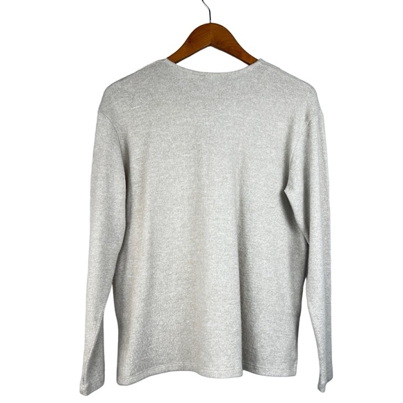 ZARA Gray Rhinestone Embellished Pullover V-neck Light Comfy Sweater - Picture 2 of 6